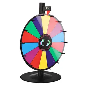 18 Inch Dry Erase Tabletop Color Prize Wheel Win Fortune Spinning Stand Game Plastic Prize Wheel