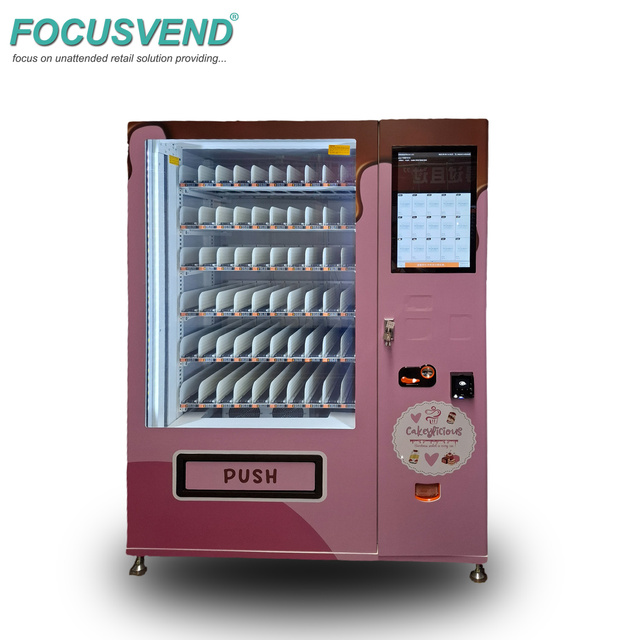 Customizable Large Touchscreen Elevator Food & Combo Vending Machine Accepts Credit Card Coin & Token Payments