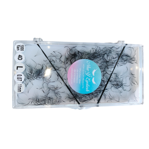 Cils en gros 4D/1000 coréen PBT Base pointue étroite Premade Fan Extension de cils usine Collé à chaud fabriqué à partir du Viet Nam - Product Image 4