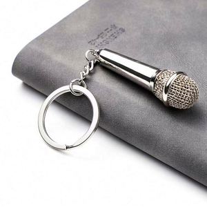<b>Mini</b> <b>Microphone</b> Keychain - Realistic Metal Mic Gift, Promotional Souvenir for Music Lovers - Product Image 2