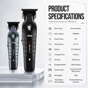 Regolabarba Elettrico Personalizzabile con Logo, Rasoio USB <span class=keywords><strong>per</strong></span> Uomo, Rifinitore Capelli e <span class=keywords><strong>Barba</strong></span> 0mm Zero Gap, Batteria <span class=keywords><strong>per</strong></span> Barbiere - Product Image 2