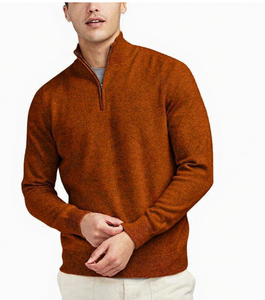 2025 OEM Logo personnalisé hommes 1/4 <span class=keywords><strong>sweat</strong></span>-shirt zippé Premium épais polaire pull uni <span class=keywords><strong>Beige</strong></span> quart fermeture éclair <span class=keywords><strong>à</strong></span> <span class=keywords><strong>capuche</strong></span> - Product Image 2