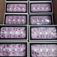 Fleurs séchées préservées faites à la main en gros, pétales de rose ronds pour mariage, Saint-Valentin, fête des mères, décoration 5-6cm 4-5cm 3-4cm, rose éternelle