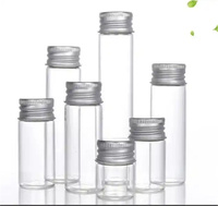 Tube en verre borosilicate de 22 mm de diamètre avec bouchon à vis en aluminium pour le stockage de bonbons, café et encens - Vente en gros