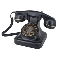 Téléphone filaire antique Vintage Retro Audio HD Voice Capture pour mariage, anniversaire, noël, événements et livre d'or Clavier rotatif