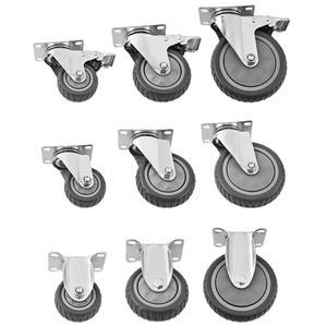 <span class=keywords><strong>Roue</strong></span> mobile à <span class=keywords><strong>axe</strong></span> unique de 5 pouces moyenne, <span class=keywords><strong>roue</strong></span> universelle grise anti-enroulement avec frein - Product Image 6