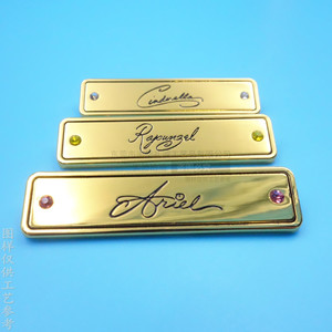 Bag <b>Label</b> Zinc Alloy 40x10mm <b>Plug</b> Type Customized For Bags With Rhinestones And Engraved Nameplate - Product Image 3