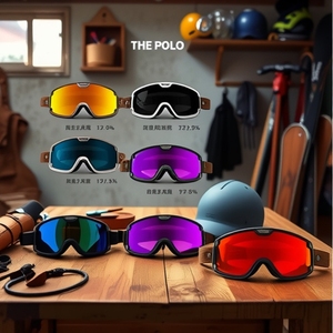 The Polo Motorcycle Goggles Spherical Lens <b>Polycarbonate</b> UV Protection Anti Slip Outdoor Sports Men's Full Rim - Product Image 1