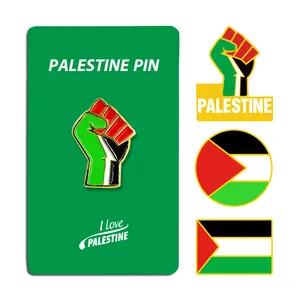 Decorations Souvenirs Gifts Custom Palestinian Scarf Products Wristband Bracelet Brooch Lapel Enamel Badge Palestine Flag Pin