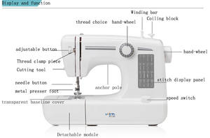 UFR-613家庭用電気多機能ミシン16ステッチ可変速ペダルロックボタンアイイージーエッジソーイング - Product Image 3