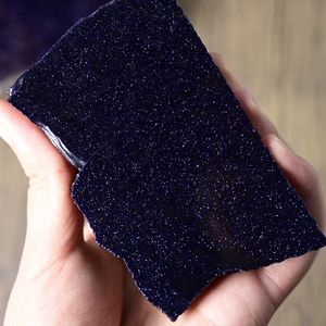 Wholesale Bulk Natural Sparkle <b>Sandstone</b> Blue Goldstone&Obsidian Slice for Home Decor & Gifts - Product Image 2