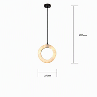 Lustre en albâtre espagnol, design circulaire unique et luxueux, adapté à la salle à manger, au comptoir de bar, au salon, au meuble TV