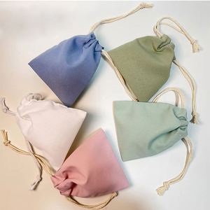Sac à poussière en toile de coton de haute qualité, sac cadeau en coton coloré avec doubles cordons - Product Image 6