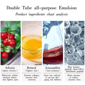 A doppio tubo per tutti gli usi emulsione per l'idratazione della pelle lozione antirughe ingredienti naturali miracolosi crema idratante per il viso - Product Image 4