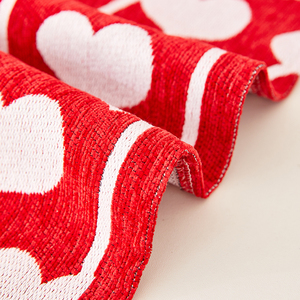 Funda de sofá de chenilla para boda, funda de sofá <span class=keywords><strong>Reversible</strong></span>, manta de tela, toalla de pelo de arena a prueba de polvo, Rojo - Product Image 3