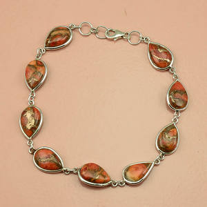 Bracelet de pierres précieuses en argent sterling 925, bijoux de bracelet de turquoise en cuivre bleu naturel, bijoux de pierres précieuses en argent de fabricant - Product Image 2