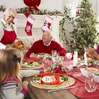 Ensemble de 40 assiettes et serviettes en papier de Noël jetables, décoration de fête sur le thème du Père Noël, pour 20 personnes