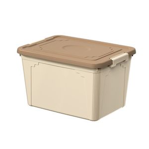 Storage Box With <b>Lid</b> Large Capacity <b>Plastic</b> <b>Bin</b> Rectangle Shape Household Use - Product Image 1