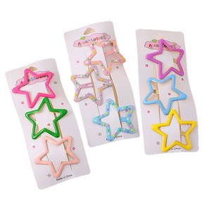 Barrettes à cheveux étoiles mignonnes 12 cm, pinces BB durables pour enfants, usage quotidien - Product Image 5