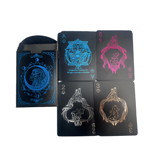 Cartes à jouer de poker personnalisées avec logo, de haute qualité, en plastique noir lisse, imperméables, créatives, durables, plaquées or - Product Image 5