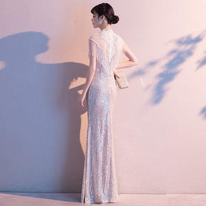 Banquet robe <span class=keywords><strong>de</strong></span> soirée femmes 2024 nouveau Style é<span class=keywords><strong>l</strong></span>égant paillettes Flare reine réunion annuelle hôte longue queue <span class=keywords><strong>de</strong></span> poisson minceur - Product Image 2