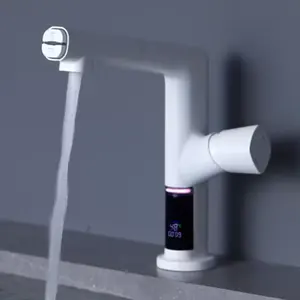 Moderne digitale Waschbecken Wasserhahn Mischbatterie Einloch 2 Modi Waschtisch Wasserhahn herausziehen Waschbecken Wasserhahn