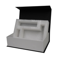 Emballage personnalisé en carton 1200 GSM avec Logo doré, coffrets cadeaux à aimant noir avec couvercle magnétique