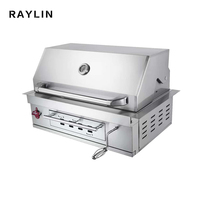 Barbecue de luxe en acier inoxydable 304, charbon de bois intégré, cuisine extérieure, table de cuisson portable, barbecue au feu de bois, moteur de rôtisserie