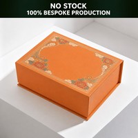 Boîte à livre magnétique orange, boîte cadeau pour gâteaux de lune, impression personnalisée de motifs traditionnels chinois, emballage blanc UV