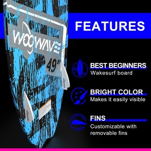 Planche de wakesurf WOO WAVE 2026 élégante bleu-noir graffiti, planche de wakesurf légère pour le freestyle et les figures en eau libre - Product Image 5
