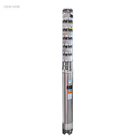 Pompe submersible multicellulaire haute performance de 4 pouces pour puits profond, en fonte, 100 m de hauteur de refoulement, pour l'irrigation agricole, GB OEM