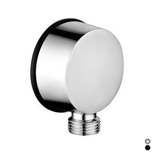 Ingresso acqua piatto rotondo cromato, lunghezza 8 cm, accessorio idraulico - Product Image 1