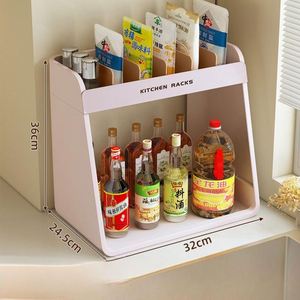 Kitchen Double Tier Durable Plastic Modern Multifunction Spice Storage Organizer - Product Image 6