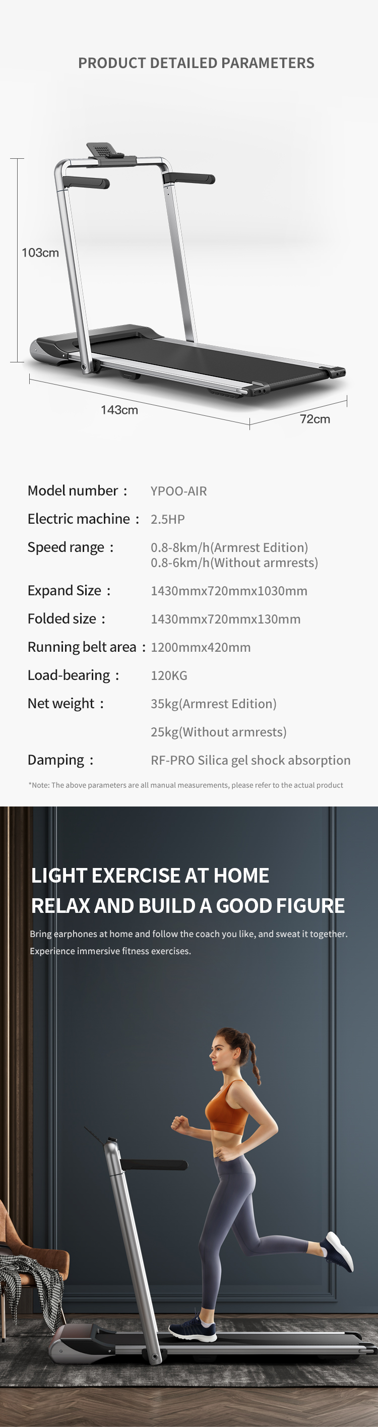 YPOO fitness electric treadmill cheap treadmill high quality treadmill