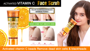 Roushun Vitamin C Face Scrub <strong>Black</strong> <strong>Head</strong> <strong>Remover</strong> and Cleaning Skin Pore Effect Skin Moisturizing - Product Image 4