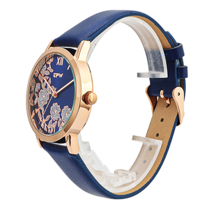 Bella di lusso in <span class=keywords><strong>oro</strong></span> rosa floreale di colore braccialetto di cuoio donna casuale commercio all'ingrosso della vigilanza o logo personalizzato a mano elegante di guardare le ragazze - Product Image 6