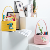 Panier de rangement en fil de coton, panier de rangement en forme d'ours mignon pour bébé, panier de rangement pour vêtements jouets, serviettes, panier pour animaux