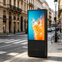 Kiosque numérique LCD double face ultra fin de 32 pouces pour extérieur, étanche IP66, 2500 nits, pour rue et route