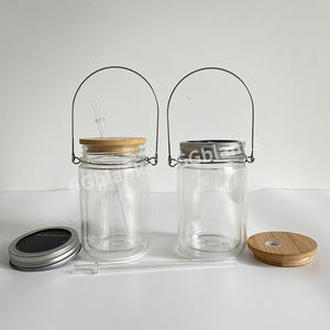 Abd depo su geçirmez 11oz güneş ışıkları boş süblimasyon çift duvar güneş enerjili cam kavanoz cam kutu kar küresi cam kapaklı kupa - Product Image 6