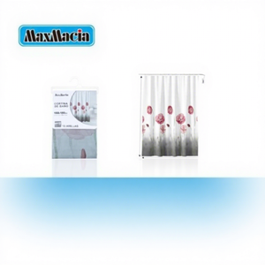 Cortina de Ducha con Diseño Floral de 180x180cm, Impresa en EVA, Impermeable, con Ganchos 3D, Decoración de Baño, Tecnología PEVA, Modelo Peiyong, Venta al Por Mayor - Product Image 1