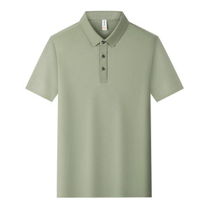 เสื้อโปโลผู้ชายแขนสั้นสีพื้นผ้าไนลอนระบายอากาศได้ดีใส่ได้ทุกวัน - Product Image 1