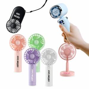 Mini-ventilateurs d'été personnalisés avec logo, vente en gros, mini-ventilateurs électriques portatifs pour invités de mariage, ventilateur de table rechargeable - Product Image 2
