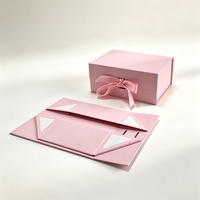 Boîtes d'emballage en carton pliables personnalisées avec ruban et nœud magnétique, boîtes cadeaux pliables de style livre pour emballages de luxe