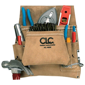 Sac à outils et clous <span class=keywords><strong>de</strong></span> <span class=keywords><strong>charpentier</strong></span> en daim professionnel personnalisé I823X 8 poches les anneaux <span class=keywords><strong>de</strong></span> marteau doubles en acier empêchent les rayures sur la poignée - Product Image 1