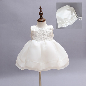 Nuevo Diseño de Vestido de Encaje de Manga Corta para Bebé Recién Nacido, Vestido de Cumpleaños de Un Año - Product Image 3