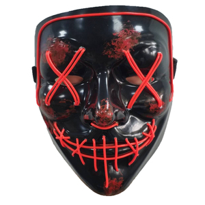 Máscara con luz LED de Halloween, máscaras de <span class=keywords><strong>purga</strong></span> con modos de iluminación, máscara de miedo para Festival, Cosplay, fiesta de disfraces de película - Product Image 4