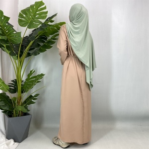 Modest Wear Closed <b>Abaya</b> Maxi Dress <b>Plain</b> Color for Muslim Women 6597# - Product Image 3