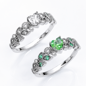 Anello con zirconi Ocean Heart per donna, gioielli romantici alla moda - Product Image 1