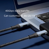 Cable USB4 DFX Chapado en Oro de 1M 240W 40Gbps Tipo C a C Compatible con TB4 y E-Marker para Monitor de Juegos, Mini PC y Steam Deck
