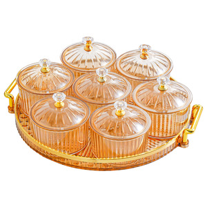 Luxury Round Fruit And <b>Tea</b> <b>Tray</b> With 8 Compartments Clear Glass Storage Box For Snacks Nuts Desserts Household Use - Product Image 5